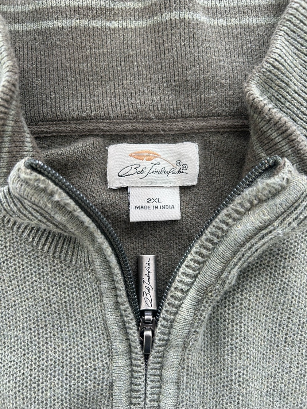 Bob Timberlake Men’s 1/4 Zip Knit Sweater Olive Sage Green - Size 2XL